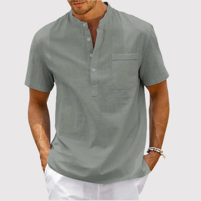 RIALO | ポケット付きヘンリーネックシャツ