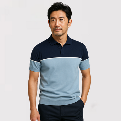 RAYA | ツートーンのボタンなしポロシャツ