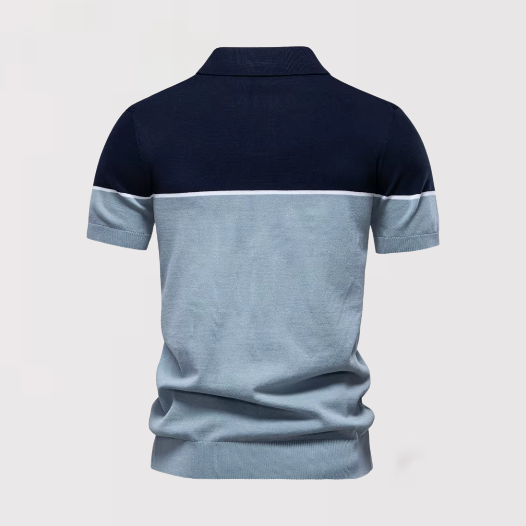 RAYA | ツートーンのボタンなしポロシャツ