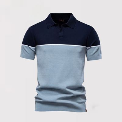RAYA | ツートーンのボタンなしポロシャツ