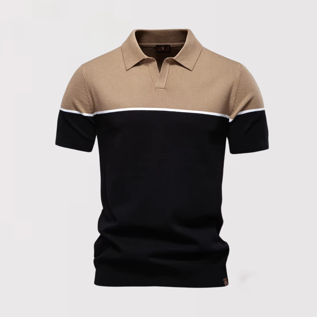RAYA | ツートーンのボタンなしポロシャツ
