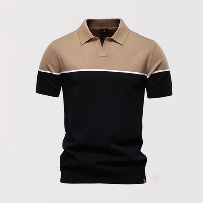 RAYA | ツートーンのボタンなしポロシャツ