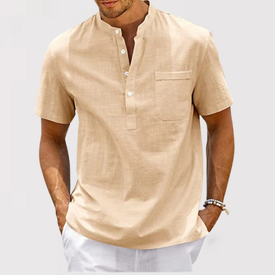 RIALO | ポケット付きヘンリーネックシャツ