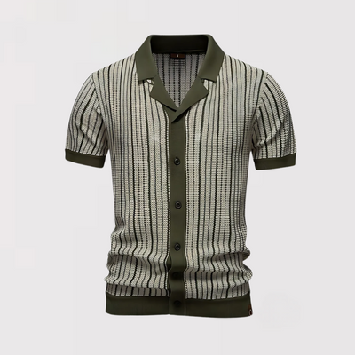 YOSHIMURA | ストライプニットポロシャツ