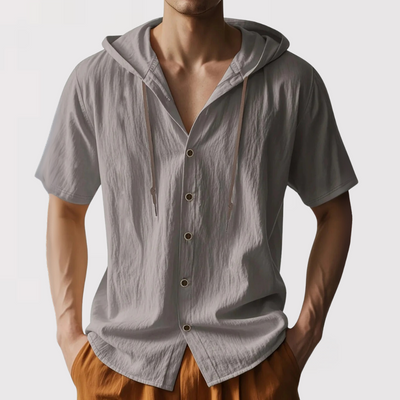 MAKOTOSHI | カジュアルリネンフードシャツ