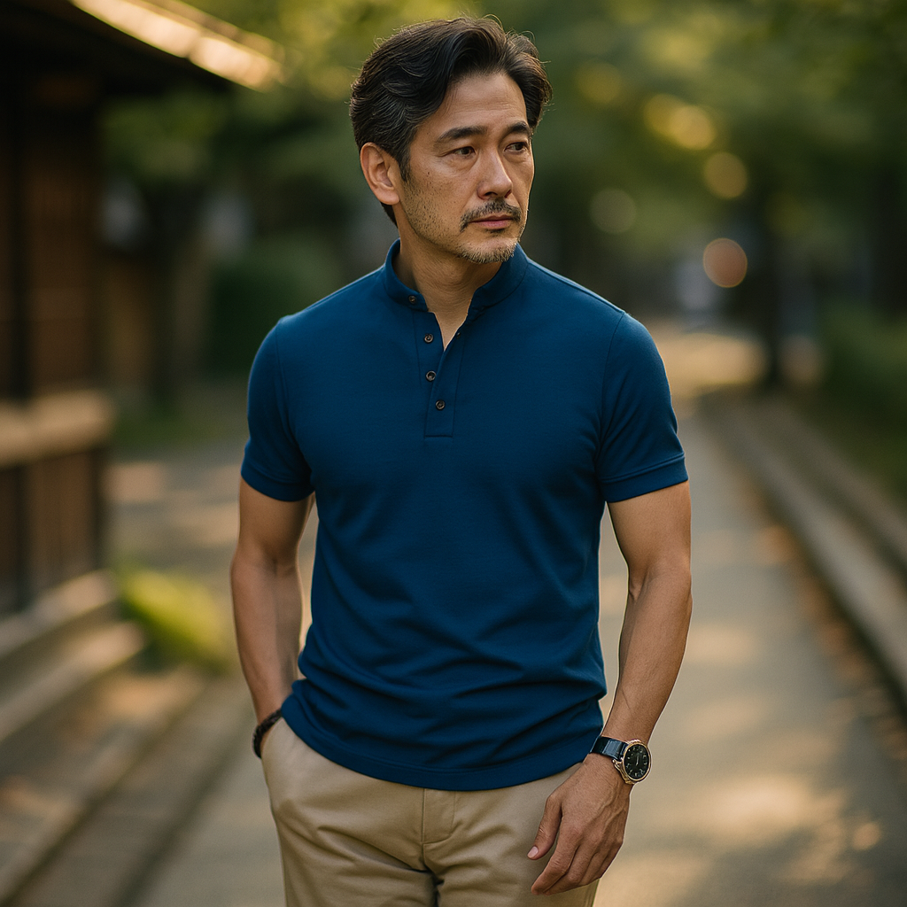 JIGO | カジュアルヘンリーポロシャツ