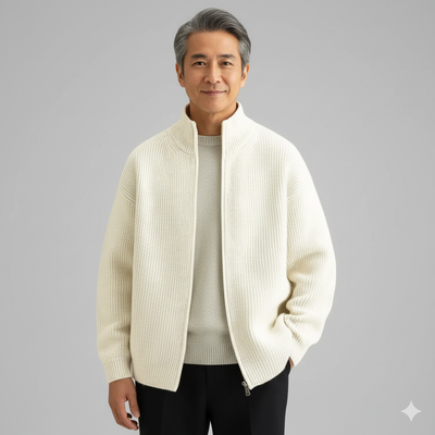 KAEMON | ラグジュアリー フルジップ ニット カーディガン