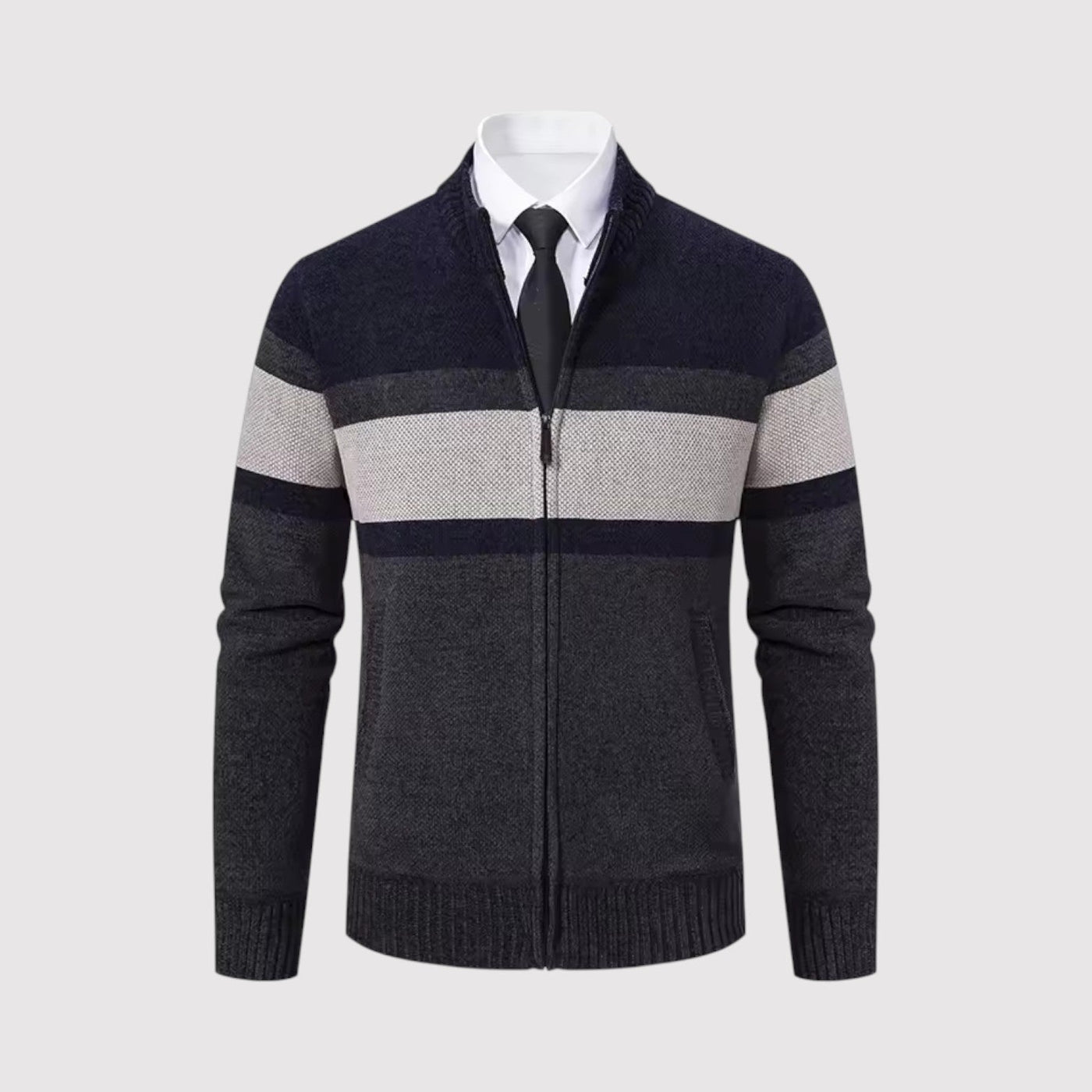 SHURIKEN | プレミアム・ボーダー・ジップ・セーター